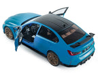2024 BMW M3 Competition Daytona Beach Blue with Carbon Top 1/18 Diecast Model Car by Solido-3