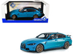 2024 BMW M3 Competition Daytona Beach Blue with Carbon Top 1/18 Diecast Model Car by Solido-0