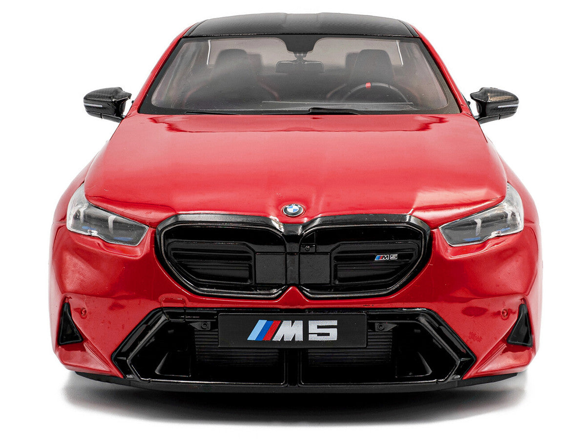 2025 BMW M5 Fire Red with Black Top 1/18 Diecast Model Car by Solido-1