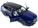 2025 BMW M5 Touring Marina Bay Blue Metallic with Black Top 1/18 Diecast Model Car by Solido-3