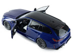 2025 BMW M5 Touring Marina Bay Blue Metallic with Black Top 1/18 Diecast Model Car by Solido-2