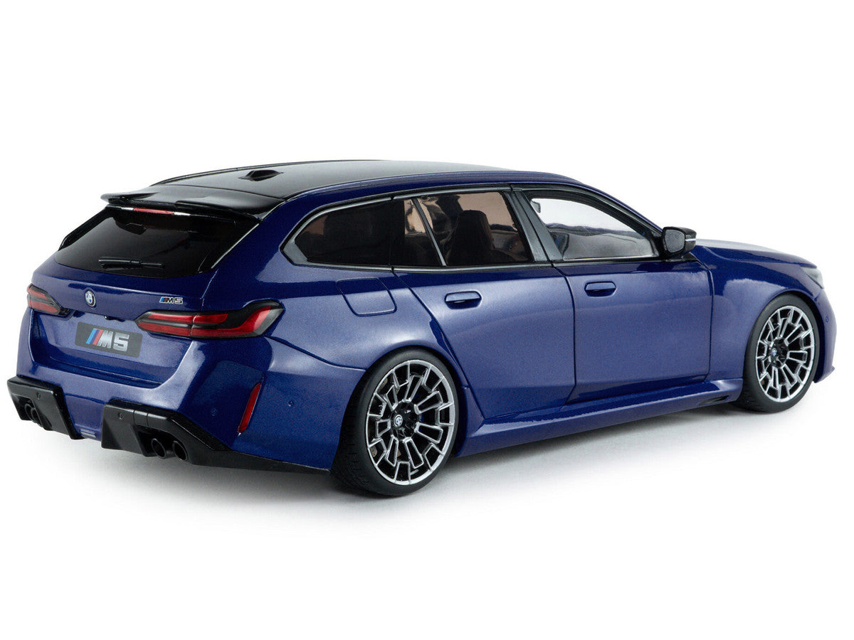 2025 BMW M5 Touring Marina Bay Blue Metallic with Black Top 1/18 Diecast Model Car by Solido-1