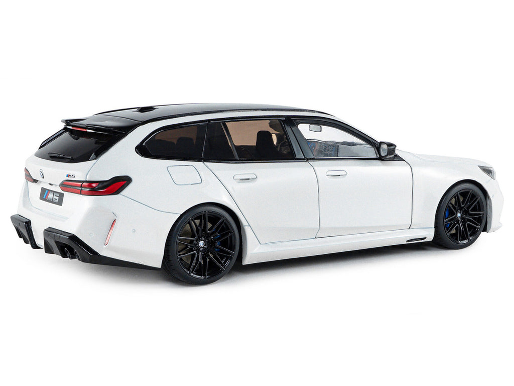 2025 BMW M5 Touring Alpine White with Black Top 1/18 Diecast Model Car by Solido-1