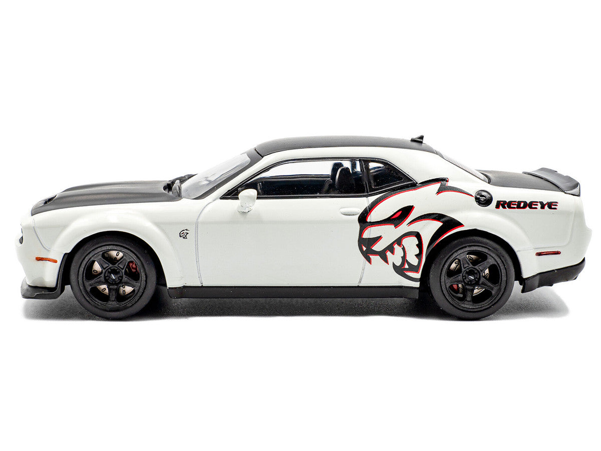 2020 Dodge Challenger SRT Hellcat Redeye Widebody White Knuckle with Matt Black Hood and Top 1/43 Diecast Model Car by Solido-0