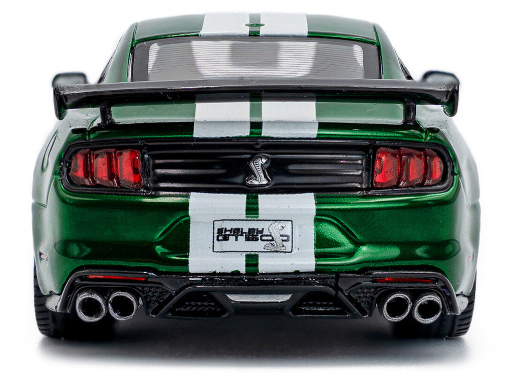 2020 Ford Mustang Shelby GT500 Fast Track Eruption Green Metallic with White Stripes 1/43 Diecast Model Car by Solido-2