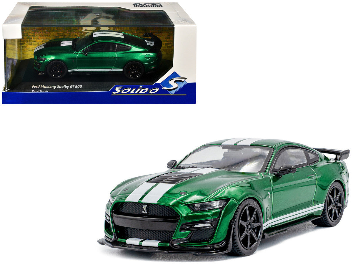 2020 Ford Mustang Shelby GT500 Fast Track Eruption Green Metallic with White Stripes 1/43 Diecast Model Car by Solido-4