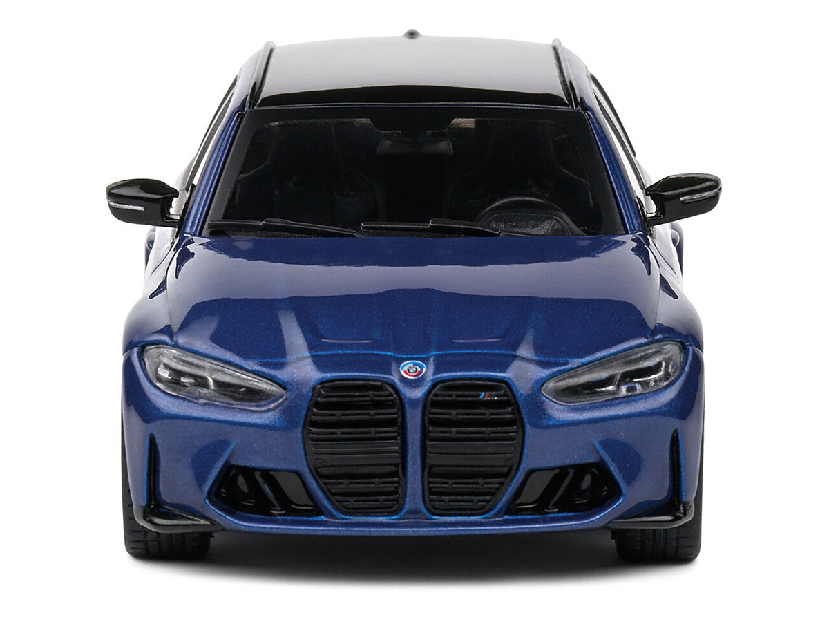 2023 BMW M3 Touring (G81) Competition San Marino Blue Metallic with Black Top 1/43 Diecast Model Car by Solido-3