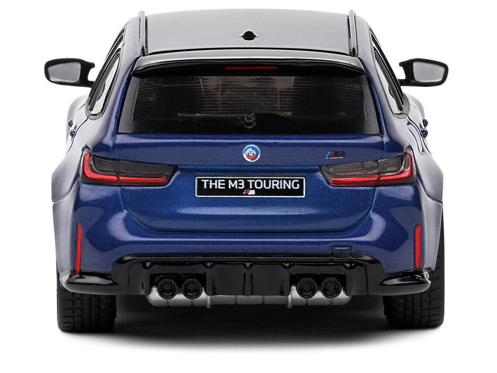 2023 BMW M3 Touring (G81) Competition San Marino Blue Metallic with Black Top 1/43 Diecast Model Car by Solido-2