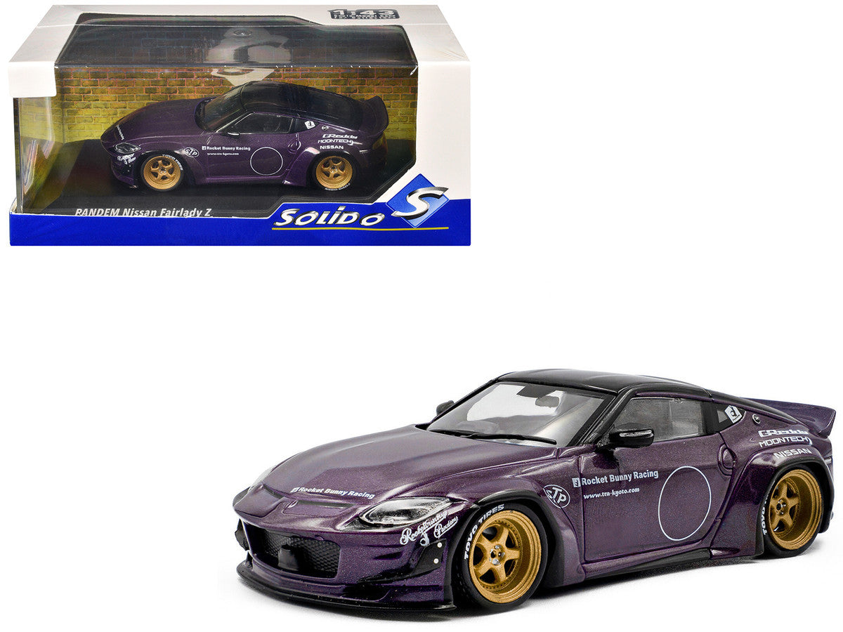 2022 Nissan Pandem Fairlady Z RHD (Right Hand Drive) Purple Metallic with Black Top 1/43 Diecast Model Car by Solido-4