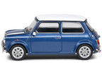 1994 Mini Cooper Sport Tahiti Blue Metallic with White Top and Stripes 1/43 Diecast Model Car by Solido-0