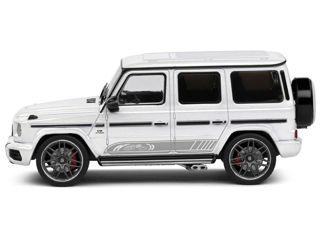 2022 Mercedes-Benz AMG G63 Diamond White Metallic with Graphics 1/43 Diecast Model Car by Solido-1