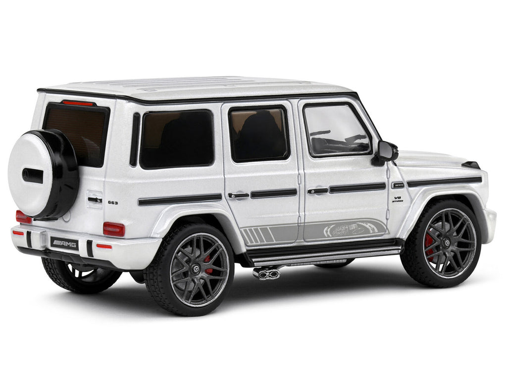 2022 Mercedes-Benz AMG G63 Diamond White Metallic with Graphics 1/43 Diecast Model Car by Solido-3