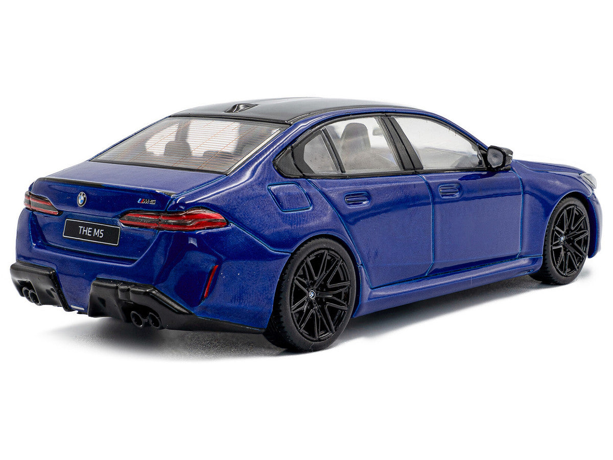 2024 BMW M5 Sedan Marina Bay Blue Metallic with Black Top 1/43 Diecast Model Car by Solido-1