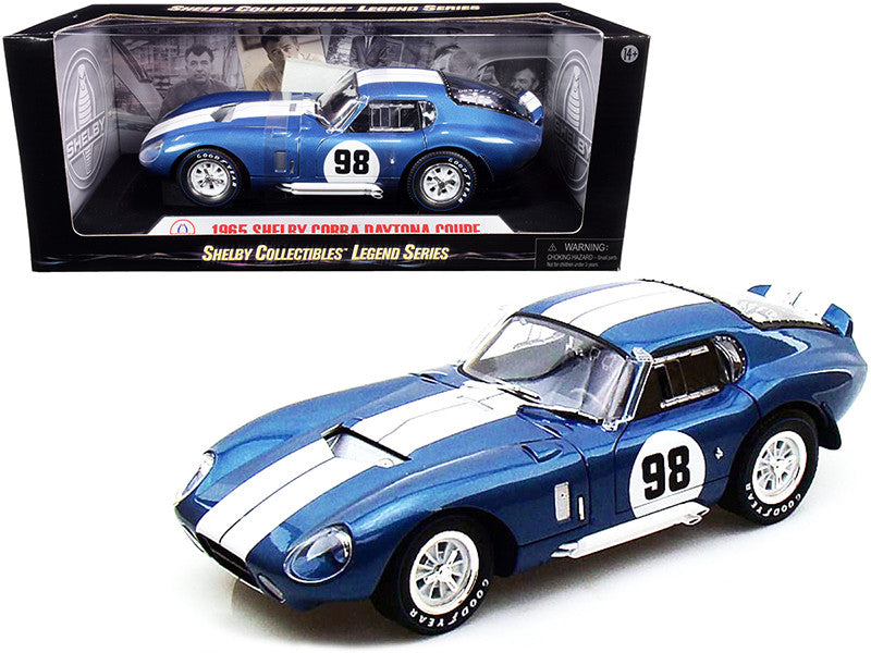 1965 Shelby Cobra Daytona Coupe #98 Blue 1/18 Diecast Model Car by Shelby Collectibles-0