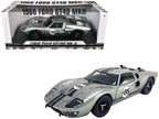1966 Ford GT-40 MKII #F85 Silver Metallic with Black Stripes 1/18 Diecast Model Car by ACME-3