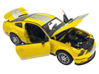 2007 Ford Shelby GT500 Yellow with Silver Stripes "Shelby Collectibles" Series 1/18 Diecast Model Car by ACME-2