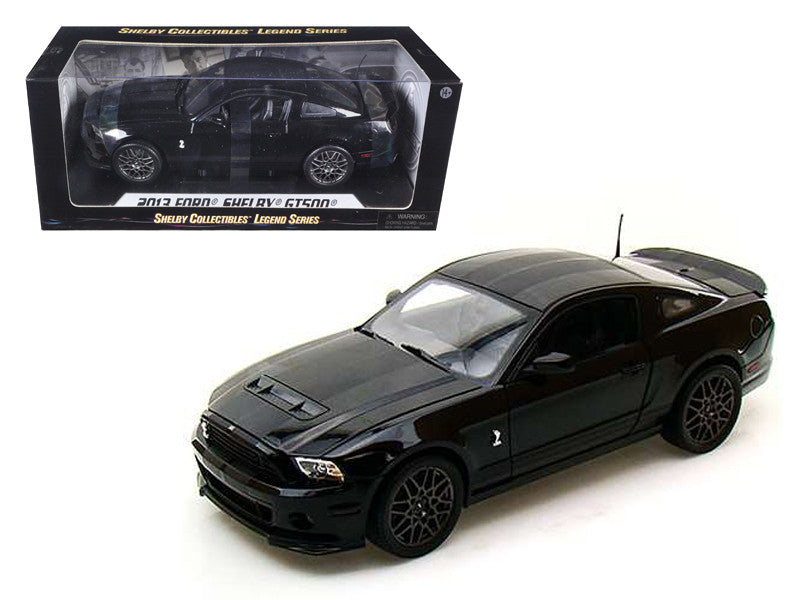 2013 Ford Shelby Mustang Cobra GT500 SVT Black with Black Stripes 1/18 Diecast Car Model by Shelby Collectibles-0