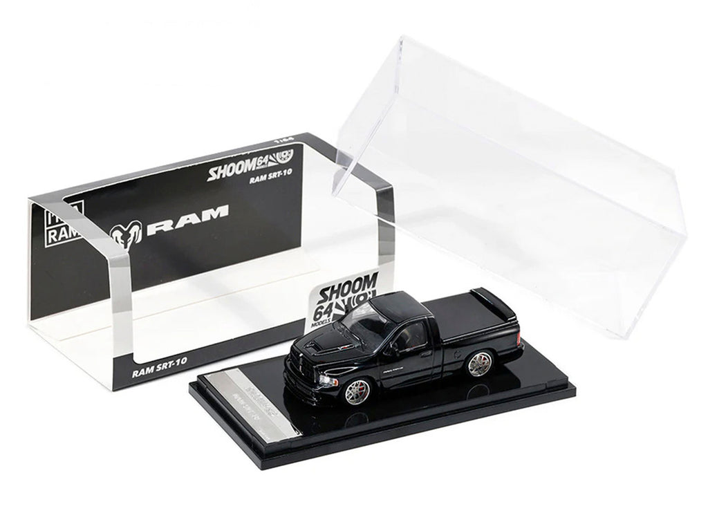 2003 Dodge Ram SRT-10 Pickup Truck Black 1/64 Diecast Model Car by Shoom64 Models-3