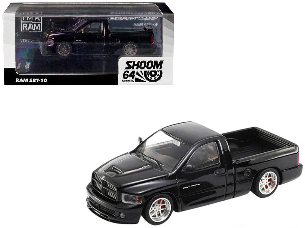 2003 Dodge Ram SRT-10 Pickup Truck Black 1/64 Diecast Model Car by Shoom64 Models-0