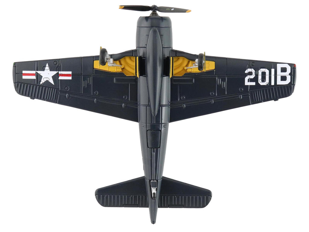 Grumman F8F-2P Bearcats Fighter Aircraft "121714 Duxford (Restored Plane)" (2014) United States Navy "SkyMax Flying Heroes" 1/72 Diecast Model by Hobby Master-2