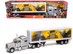 Peterbilt 389 Truck Silver Metallic with Dry Van Trailer "Trucker Keep The World Running" "Long Haul Truckers" Series 1/32 Diecast Model by New Ray-2