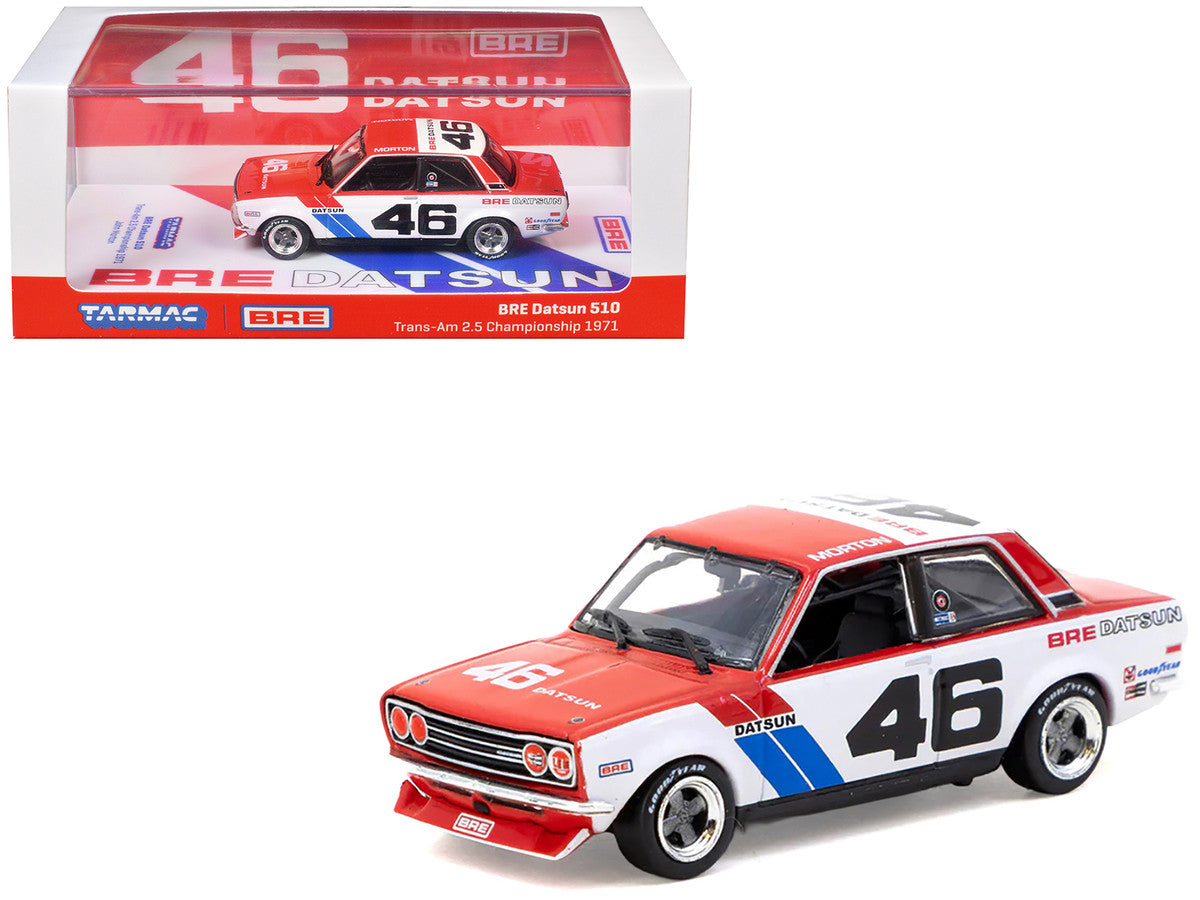 Datsun 510 #46 John Morton "Brock Racing Enterprises" Winner "Trans-Am 2.5 Championship" (1971) "Hobby64" Series 1/64 Diecast Model Car by Tarmac Works-2