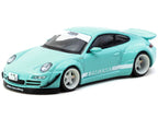 RWB 997 "Lomianki" Light Blue with White Stripes "Hobby64" Series 1/64 Diecast Model Car by Tarmac Works-1