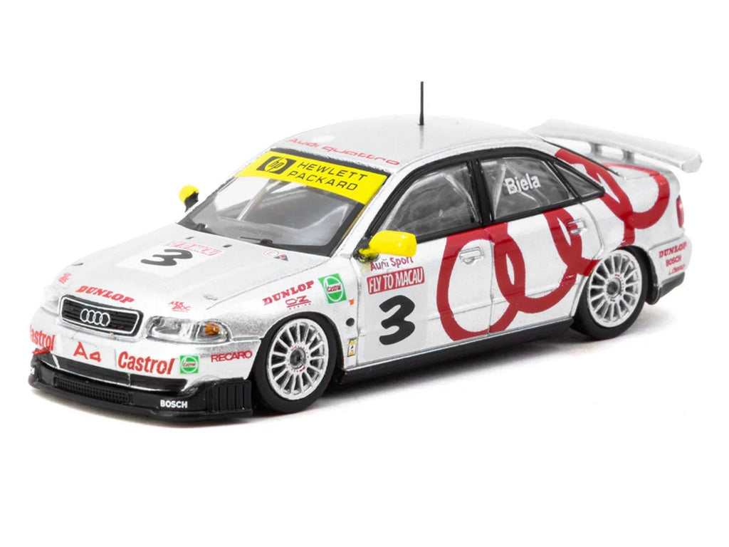 Audi A4 Quattro #3 Frank Biela Winner "Macau Guia Race" (1996) "Hobby64" Series 1/64 Diecast Model Car by Tarmac Works-1