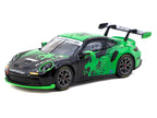 Porsche 911 GT3 Cup (992) "Fire Monkey Motorsport" Black and Green with Graphics "Hobby64" Series 1/64 Diecast Model Car by Tarmac Works