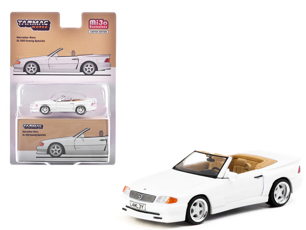 Mercedes-Benz SL 500 Koenig Specials Convertible White "Global64" Series 1/64 Diecast Model by Tarmac Works-2