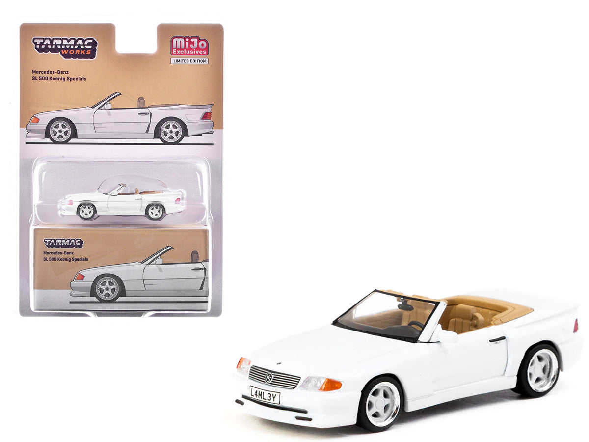 Mercedes-Benz SL 500 Koenig Specials Convertible White "Global64" Series 1/64 Diecast Model by Tarmac Works-2