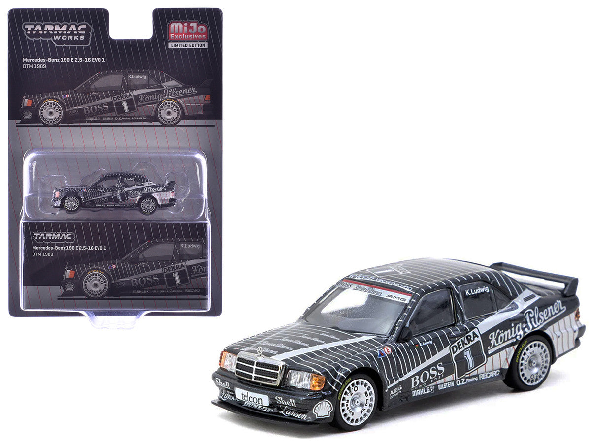 Mercedes-Benz 190 E 2.5-16 EVO 1 #1 Klaus Ludwig "Deutsche Tourenwagen Meisterschaft (DTM)" (1989) "Global64" Series 1/64 Diecast Model by Tarmac Works-2