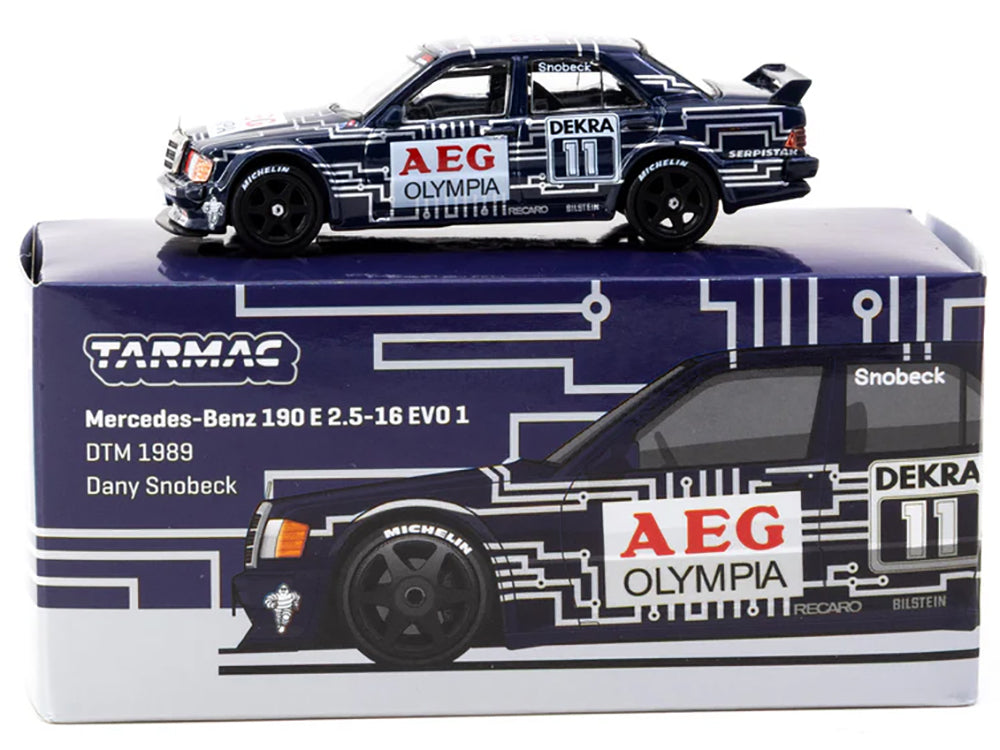 Mercedes-Benz 190 E 2.5-16 EVO 1 #11 Dany Snobeck "Deutsche Tourenwagen Meisterschaft (DTM)" (1989) "Global64" Series 1/64 Diecast Model by Tarmac Works