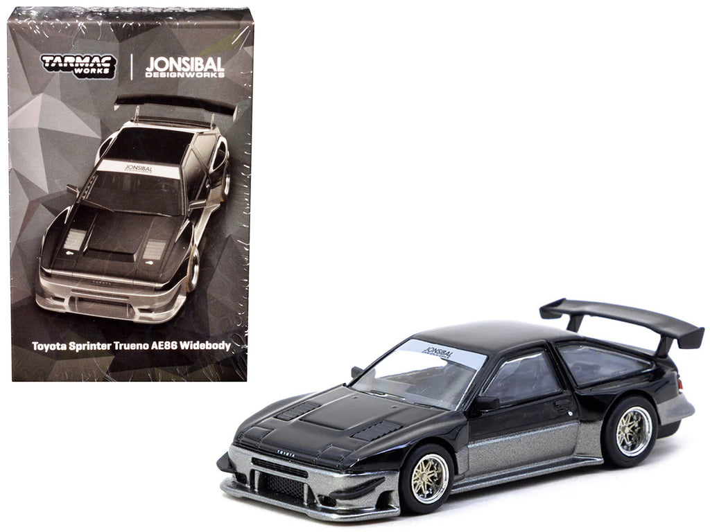 Toyota Sprinter Trueno AE86 Widebody RHD (Right Hand Drive) "Jonsibal Designworks" Black and Gray Metallic "Global64" Series 1/64 Diecast Model by Tarmac Works-2