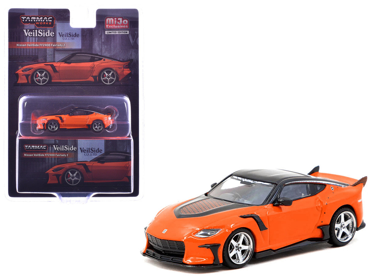 Nissan VeilSide FFZ400 Fairlady Z RHD (Right Hand Drive) Orange with Black Top "Global64" Series 1/64 Diecast Model by Tarmac Works-2