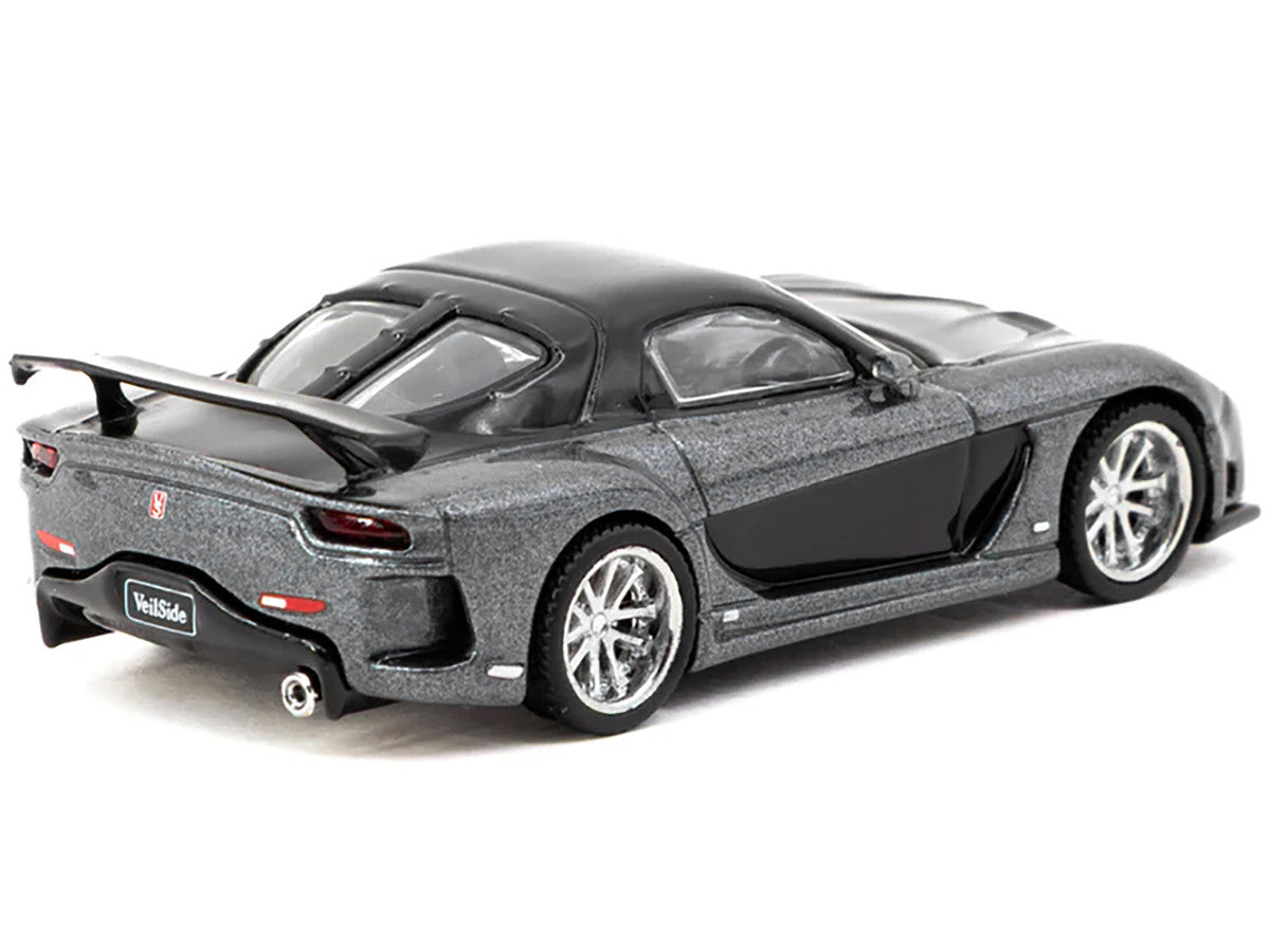 Mazda RX-7 "VeilSide Fortune7" RHD (Right Hand Drive) Gray Metallic and Black "Global64" Series 1/64 Diecast Model Car by Tarmac Works-0