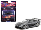 Mazda RX-7 "VeilSide Fortune7" RHD (Right Hand Drive) Gray Metallic and Black "Global64" Series 1/64 Diecast Model Car by Tarmac Works-2