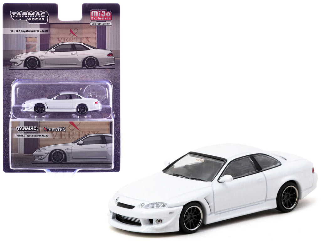 Toyota VERTEX Soarer JZZ30 RHD (Right Hand Drive) White Metallic "Global64" Series 1/64 Diecast Model Car by Tarmac Works-3