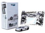 Koenigsegg Regera Silver Metallic with Blue Accents and Collectible Tarmac Cards "Global64" Series 1/64 Diecast Model Car by Tarmac Works-4