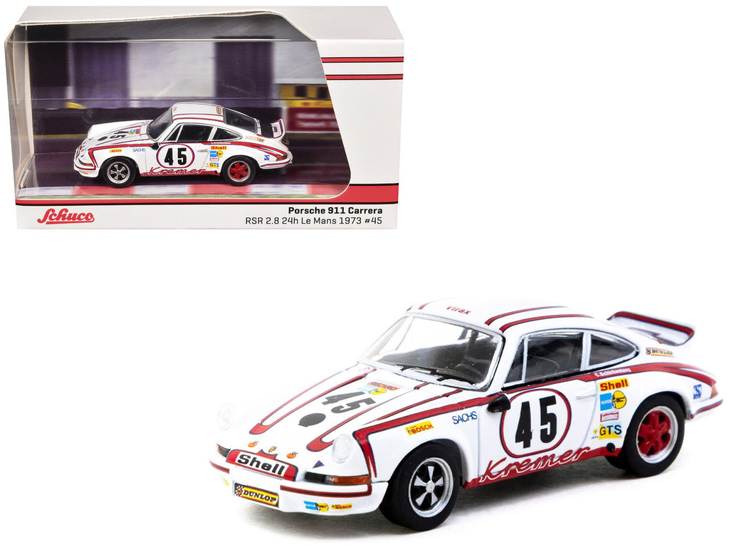 Porsche 911 Carrera RSR 2.8 #45 Erwin Kremer - Paul Keller - Clemens Schickentanz "Kremer Racing Team" GTS 3.0 Class Winner "24 Hours of Le Mans" (1973) "Collab64" Series 1/64 Diecast Model Car by Schuco & Tarmac Works-0