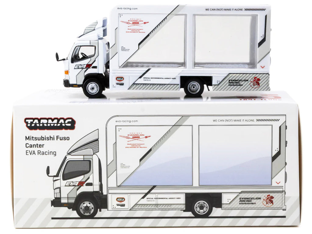 Mitsubishi Fuso Canter Mobile Display Truck RHD (Right Hand Drive) "EVA Racing" White with Graphics "Truck64" Series 1/64 Diecast Model Car by Tarmac Works-3