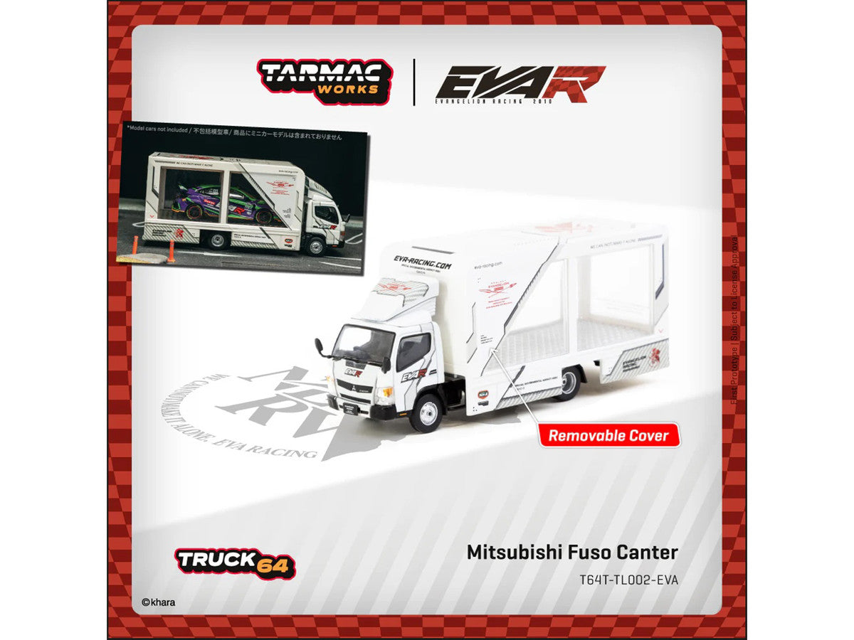 Mitsubishi Fuso Canter Mobile Display Truck RHD (Right Hand Drive) "EVA Racing" White with Graphics "Truck64" Series 1/64 Diecast Model Car by Tarmac Works-4