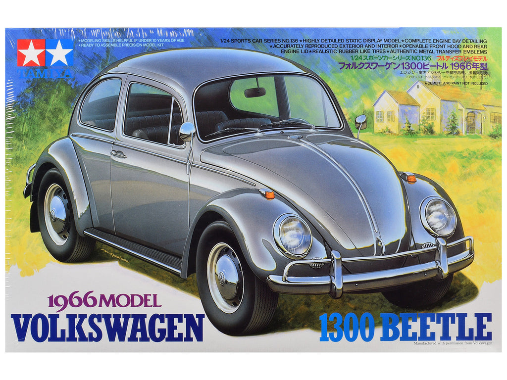 Model Kit 1966 Volkswagen 1300 Beetle 1/24 Scale Model by Tamiya-0