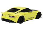 Nissan Z (RZ34) "Pandem" Ikazuchi Yellow with Matt Black Hood 1/18 Model Car by Top Speed-3