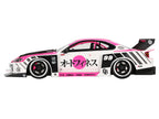 Nissan "LB-Super Silhouette" S15 SILVIA RHD (Right Hand Drive) #99 "Auto Finesse - SEMA 2023" White and Pink 1/18 Model Car by Top Speed-0