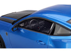 2024 Ford Mustang Dark Horse Grabber Blue Metallic with Black Hood Stripes 1/18 Model Car by Top Speed-3