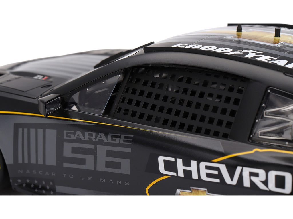 Chevrolet Camaro ZL1 #24 "Hendrick Motorsports Test Car" Matt Black with Graphics 1/18 Model Car by Top Speed-2