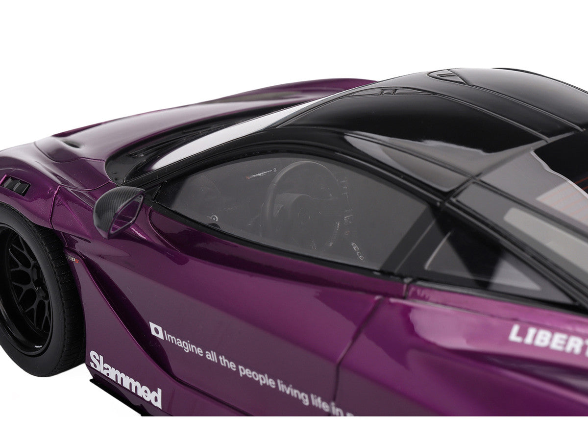 McLaren 720S "LB-Works" Purple Metallic with Black Top 1/18 Model Car by Top Speed-3