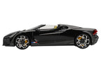 Bugatti W16 Mistral Black with Yellow Interior 1/18 Model Car by Top Speed-0