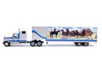 1980 GMC General Truck Tractor with Sleeper Cab and Trailer Silver Metallic with Blue Stripes 1/43 Diecast Model by IXO Models-1